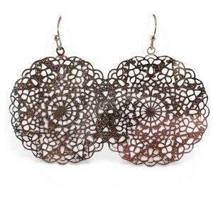 Unbranded Filigree Mandala Drop Earrings Women OS Gunmetal Good Boho Geometric
